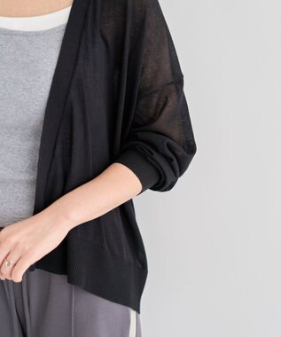 Green Parks 接触冷感ゆったりカーディガン Black