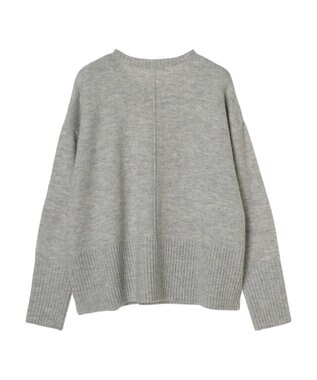 Green Parks ｆｕｗａっとメランジ袖リブ長めニットプルオーバー Light Gray