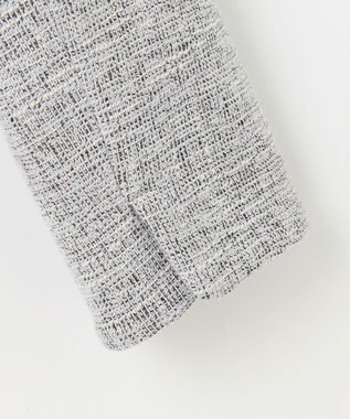 ANY SIS L 【洗える】ライトストレッチ ツイード ジャケット グレーシャンブレー