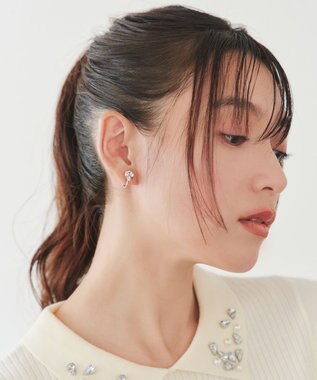 Tiaclasse 【安田美沙子さん着用・金属アレルギー対応】スウィングストーンピアス/イヤリング イヤリング：シルバー