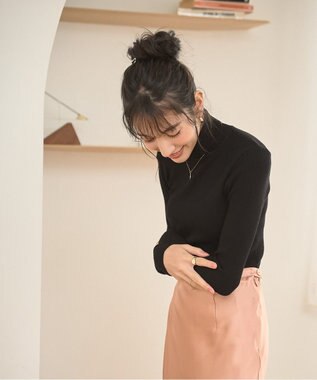 WEGO 【手洗い可】タートルネックニット ブラック