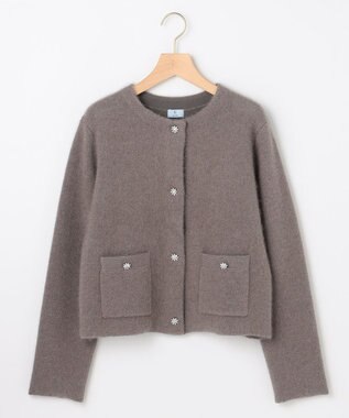 組曲 L 【加藤ローサさん着用】フラッフィーファーニット ジャケット ブラウン系