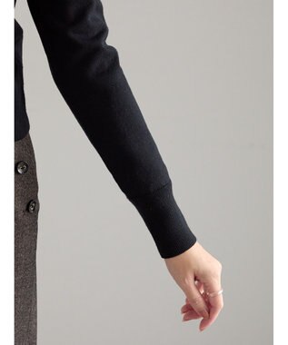 Te chichi ビジューニットコンパクトカーディガン ブラック