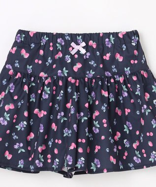 ANY KIDS 【洗濯機可能】総柄フルーツ キュロット ネイビー