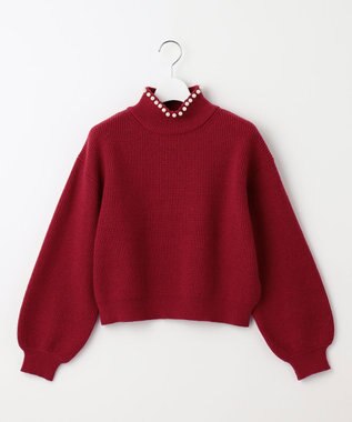 Feroux パール襟 ニット レッド系