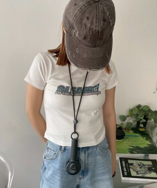 WEGO 【冷却/携帯扇風機/熱中症対策】カラビナ付ハンディファン ダークグレー