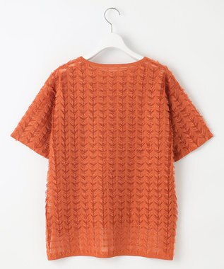 自由区 S 【セットアップ対応・洗える】シアーカットジャカード ニット グラムレッド