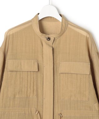 23区 【先行予約】リネンミックスシアースラブ ミリタリージャケット ベージュ系