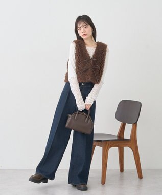 earth music&ecology レース×アイレットプルオ－バー Off White