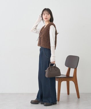 earth music&ecology レース×アイレットプルオ－バー Off White