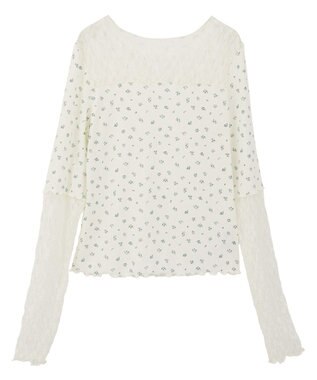 earth music&ecology レース×アイレットプルオ－バー Flower