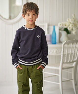 J.PRESS KIDS 【140-170cm】BICOLOR LINE COMBI トレーナー ネイビー系