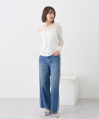 earth music&ecology レース×アイレットプルオ－バー Flower