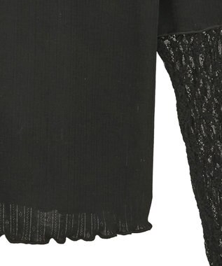 earth music&ecology レース×アイレットプルオ－バー Black