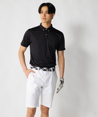 FILA GOLF／marie claire 【FILA GOLF】メッシュ加工ロゴ半袖ポロシャツ ブラック