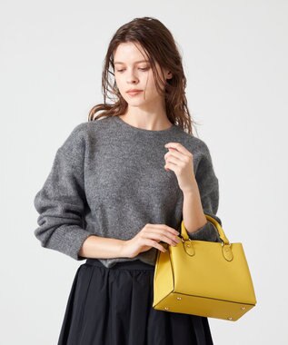 LA BAGAGERIE 【MONICA】スクエア2WAYハンドバッグ イエロー【WEB限定カラー】