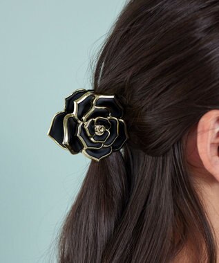 Tiaclasse ローズモチーフヘアクリップ ブラック