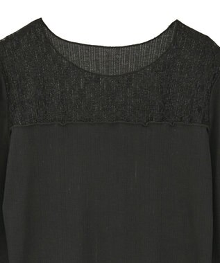 earth music&ecology レース×アイレットプルオ－バー Black