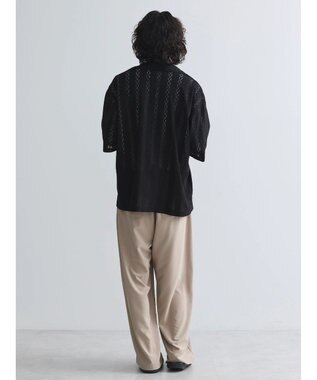 CRAFT STANDARD BOUTIQUE レースオープンカラーシャツ Black
