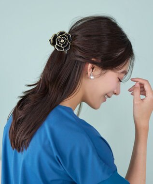 Tiaclasse ローズモチーフヘアクリップ ブラック