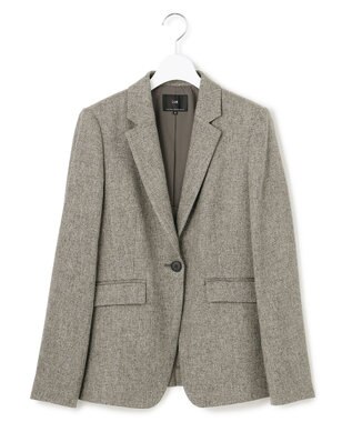 23区 【洗える】ウールライクカルゼ テーラード ジャケット グレー系