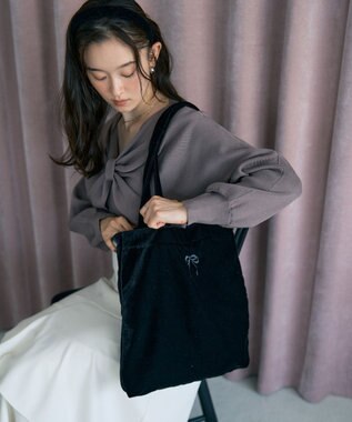 earth music&ecology 【WEB限定】ベロアトートバッグ Black