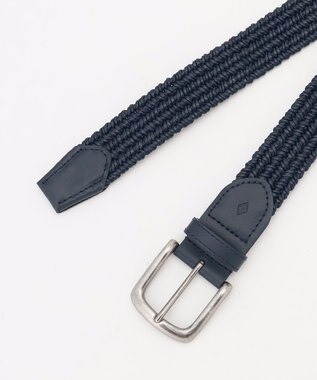 JOSEPH ABBOUD 【イタリア素材・ストレッチ・日本製】メランジラウンドコードレザーベルト　26SSモデル ネイビー系
