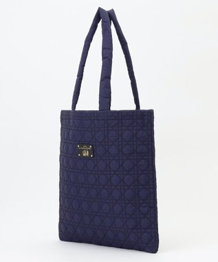LA BAGAGERIE バイカラー　キルティングビッグトート ネイビー