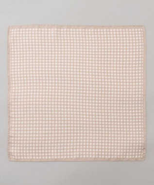 首にも巻ける【2WAY/日本製】シルク100% ポケットチーフ（チェック柄）