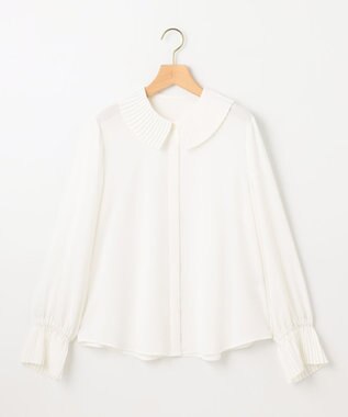 組曲 S ライトデシン プリーツブラウス アイボリー系