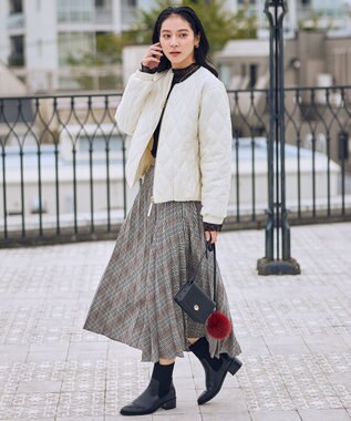 【新色追加/ウエストゴム】ウーリッシュプリーツスカート