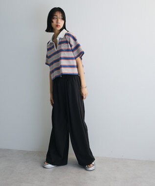 Green Parks エムブレム刺繍ショートボーダーカットソー Gray