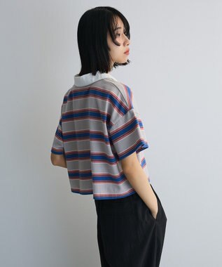 Green Parks エムブレム刺繍ショートボーダーカットソー Gray