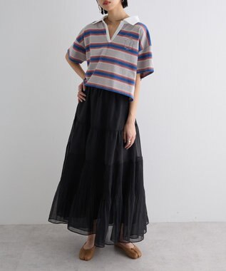 Green Parks エムブレム刺繍ショートボーダーカットソー Gray