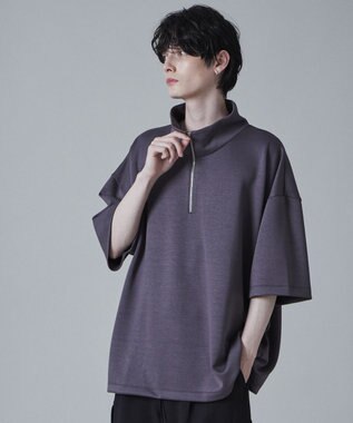 WEGO ドロストスーパーBIGハーフジップT（S） ダークグレー
