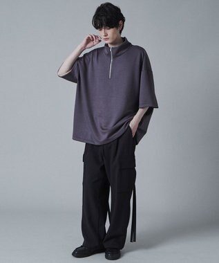 WEGO ドロストスーパーBIGハーフジップT（S） ダークグレー