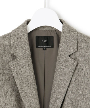 23区 【洗える】ウールライクカルゼ テーラード ジャケット グレー系