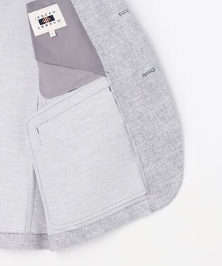 JOSEPH ABBOUD 【キングサイズ・通気性/清涼/軽量/ストレッチ】クールピケストレッチジャケット ライトグレー系