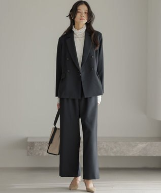 組曲 シュットクロスワイド パンツ ネイビー系