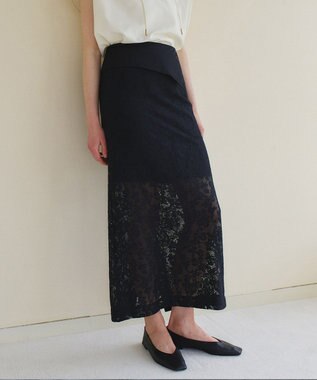 BEIGE， FLUORITE / 異素材コンビ レーススカート
