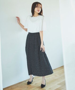 Feroux エンボスドット スカート ブラック系1