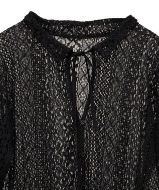 Green Parks ２ＷＡＹリボン付きレースシャツ Black