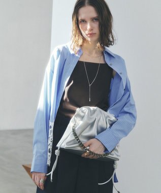 YECCA VECCA 2wayチェーンギャザーバッグ Silver