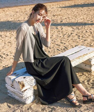 Tiaclasse シアーショートカーディガン グレージュ