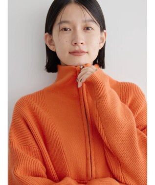 AMERICAN HOLIC バイパチハーフＺＩＰ片畦ニットプルオーバー　 Orange