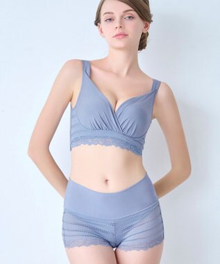 BRADELIS New York 【BRADELIS Me】 オールインワンスタイルショーツ ブラデリス 綿混ショーツ ダスクブルー