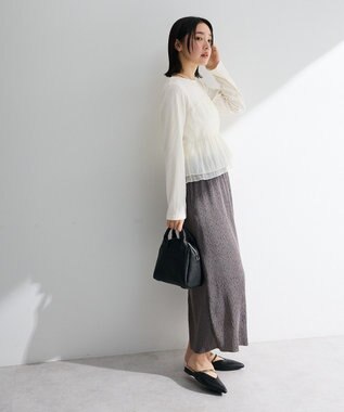 Green Parks 楊柳プリーツスカート Gray