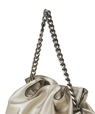 YECCA VECCA 2wayチェーンギャザーバッグ Gold