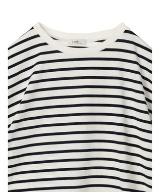 earth music&ecology ラウンドチュニックＴ Border Ivory