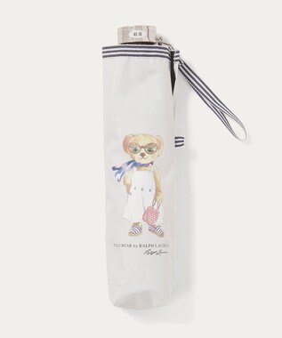 MOONBAT 【遮光率100％/遮熱/UV/軽量】POLO RALPH LAUREN（ポロ ラルフローレン）晴雨兼用日傘  ポロベア 折りたたみ傘 オフホワイト